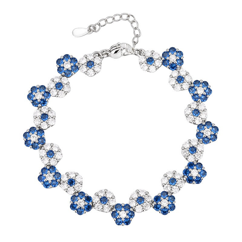 Elegant Zircon Flower Jewelry Set – Necklace & Bracelet