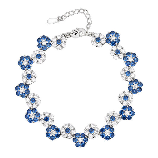 Elegant Zircon Flower Jewelry Set – Necklace & Bracelet