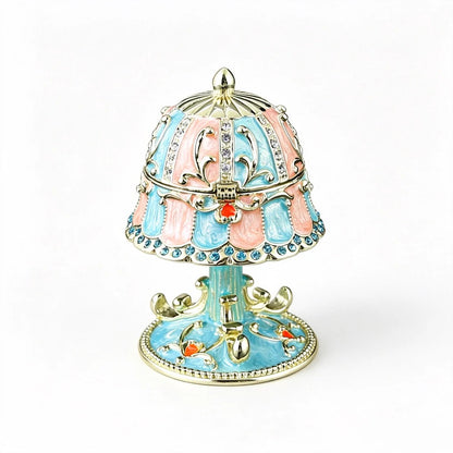 Enamel Metal Diamond-Studded Lamp Jewelry Box