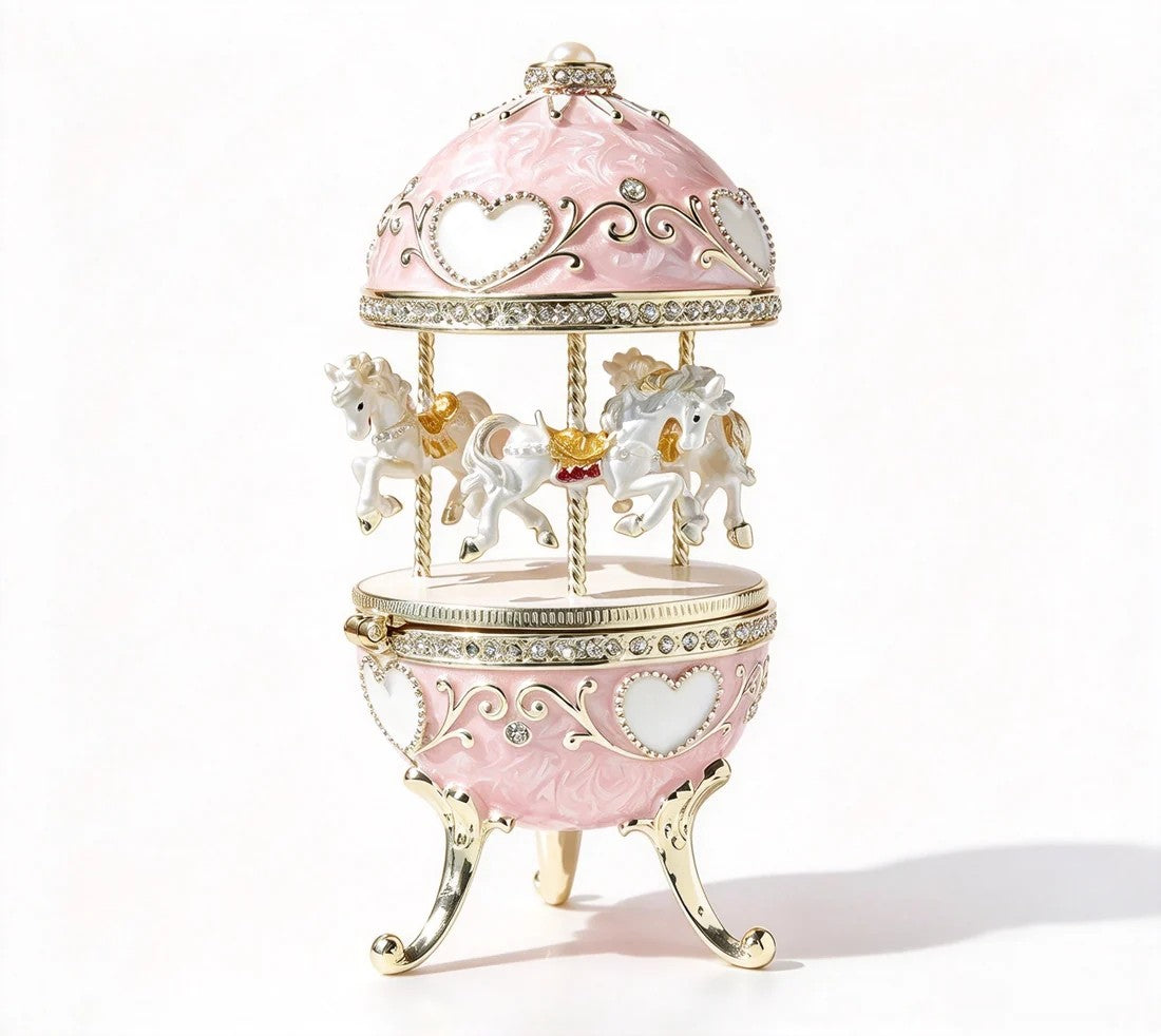 Enamel Carousel Jewelry Box