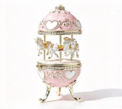 Enamel Carousel Jewelry Box