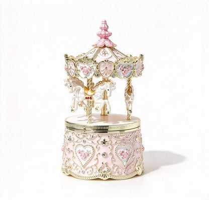 Enamel Carousel Jewelry Box