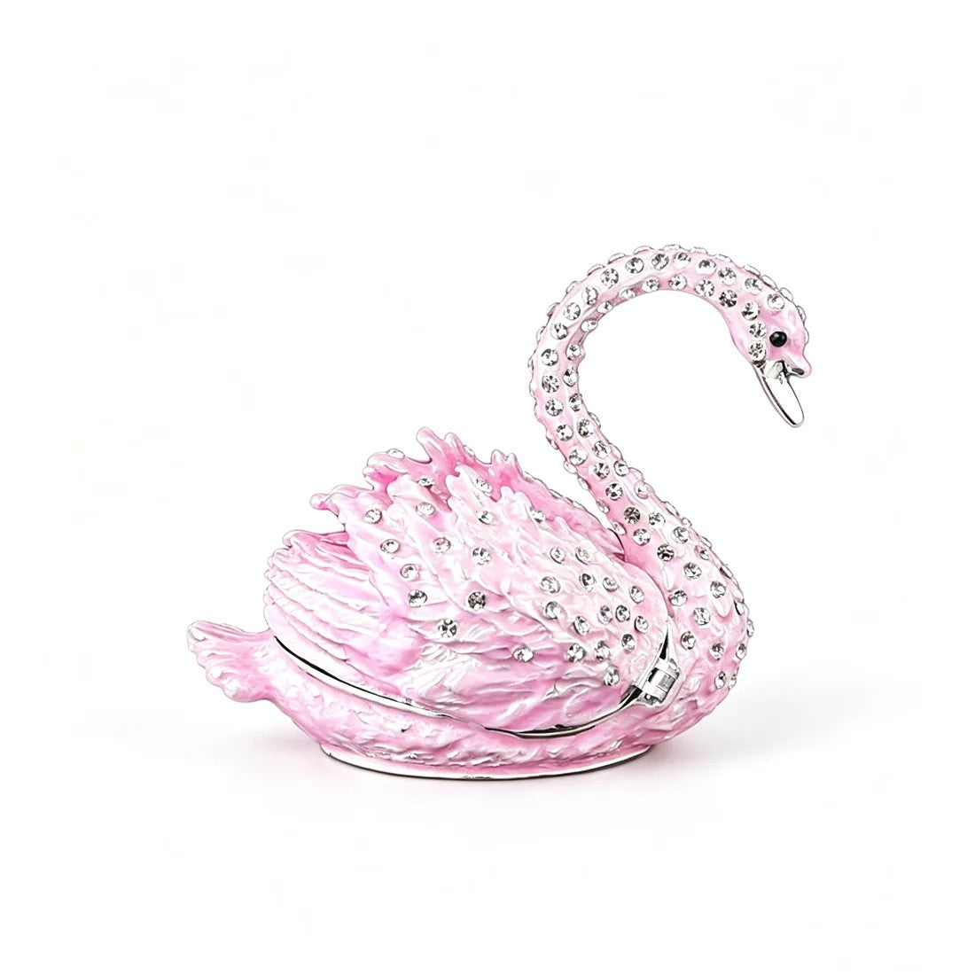 Enamel Swan Jewelry Box