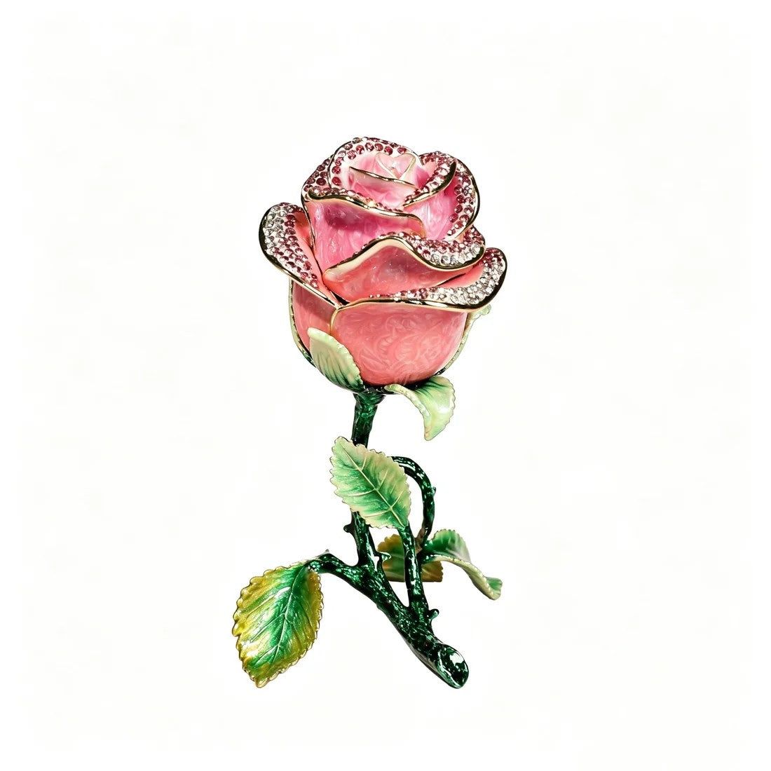 Enamel Rose Jewelry Box
