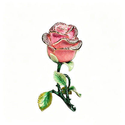 Enamel Rose Jewelry Box
