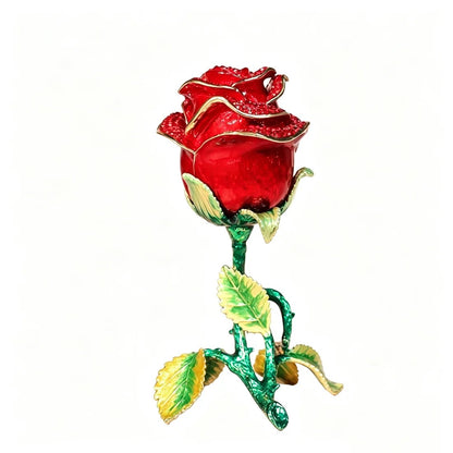 Enamel Rose Jewelry Box
