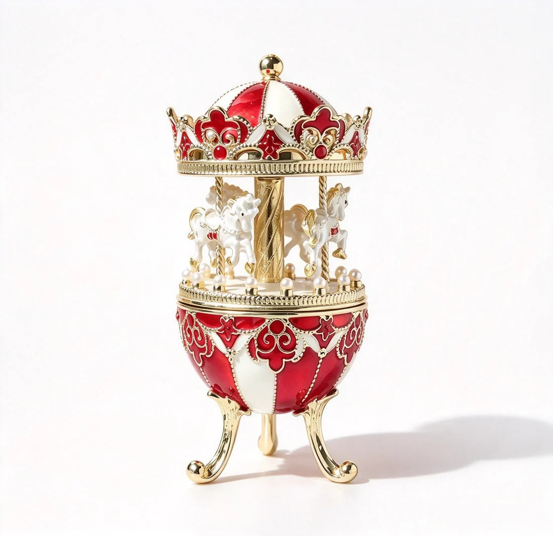 Enamel Carousel Jewelry Box