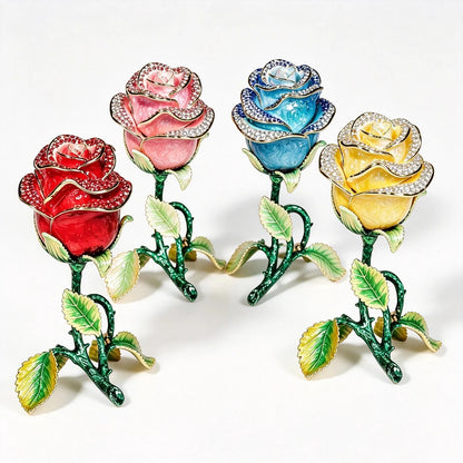 Enamel Rose Jewelry Box