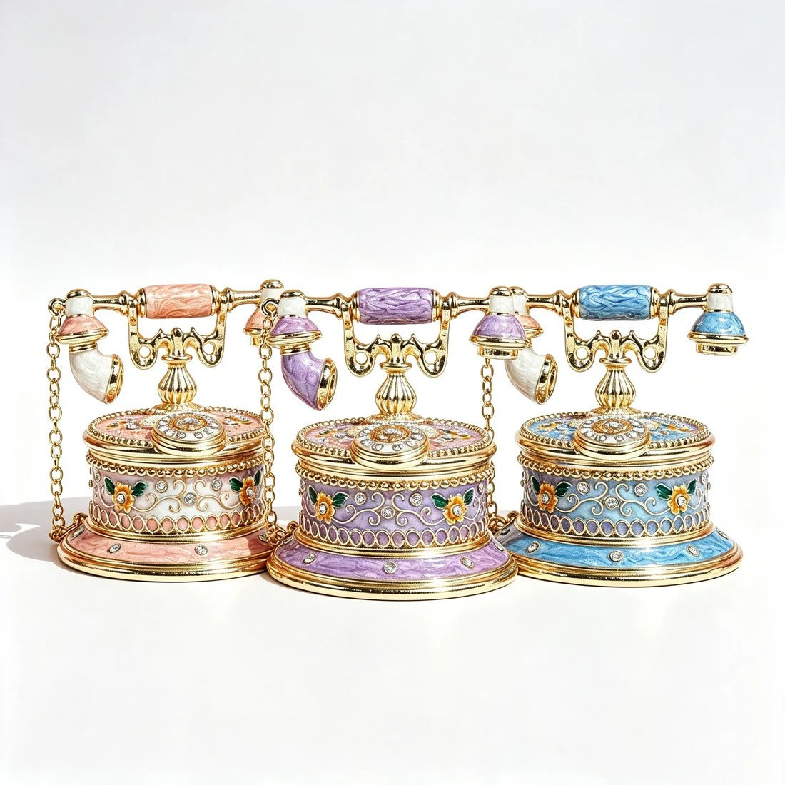 Enamel Telephone Jewelry Box