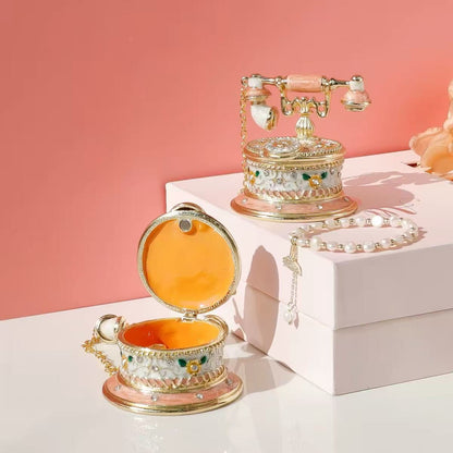 Enamel Telephone Jewelry Box