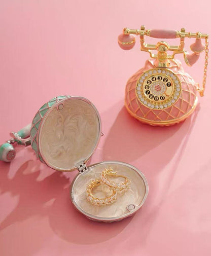 Enamel Vintage Telephone Jewelry Box