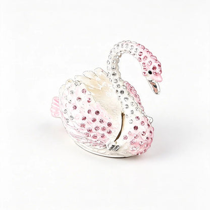 Enamel Swan Jewelry Box