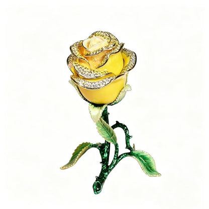 Enamel Rose Jewelry Box