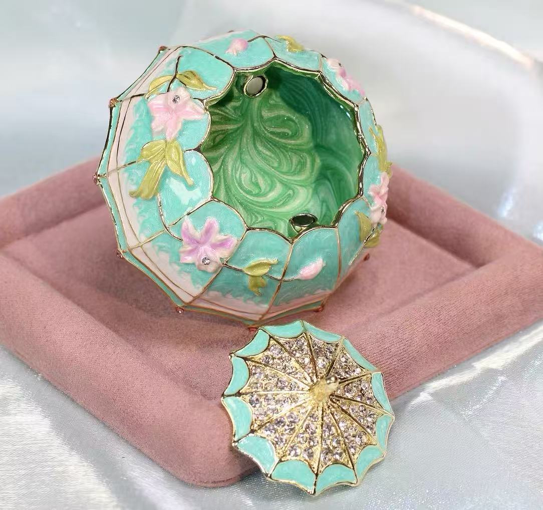 Umbrella‑Shaped Enamel Jewelry Storage Box