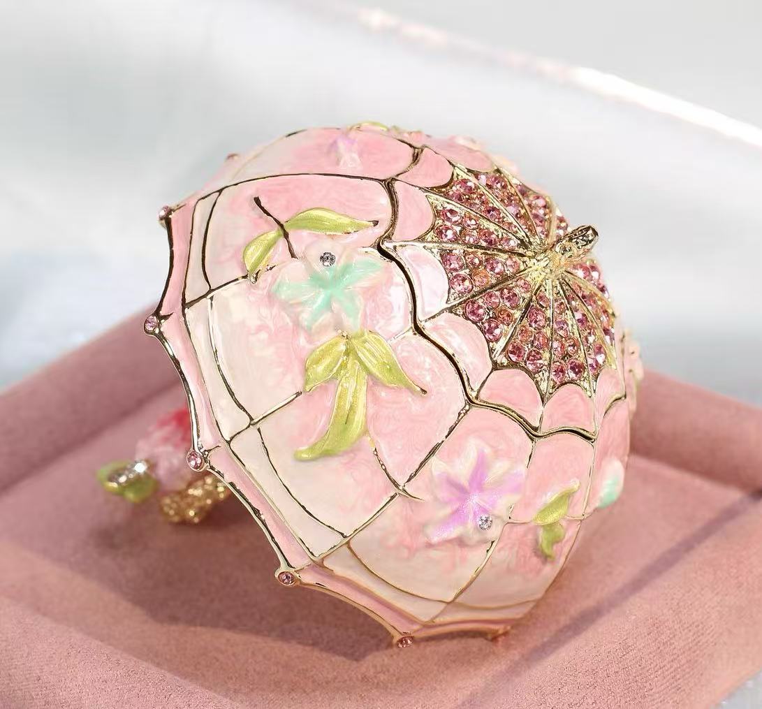 Umbrella‑Shaped Enamel Jewelry Storage Box