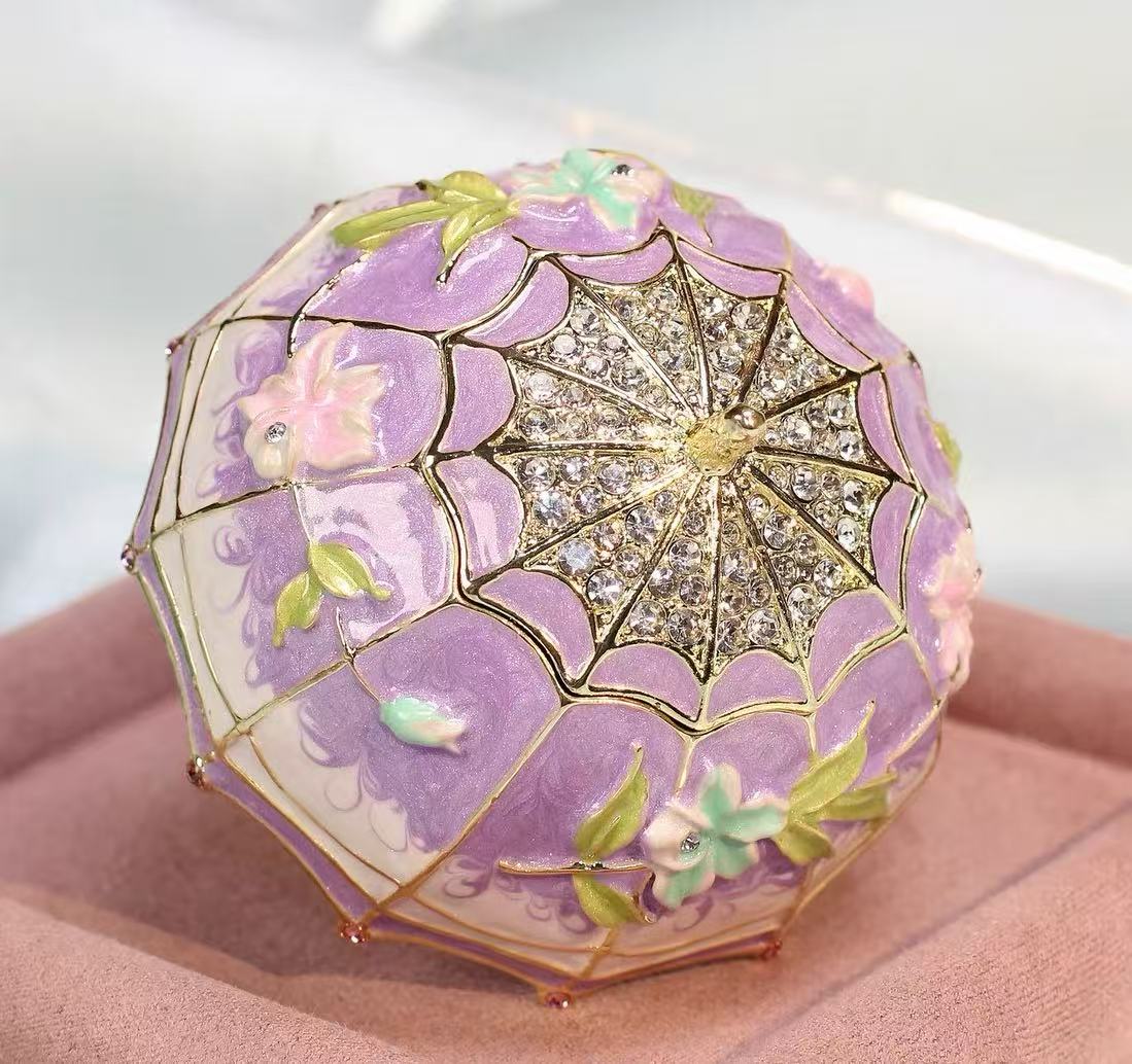 Umbrella‑Shaped Enamel Jewelry Storage Box