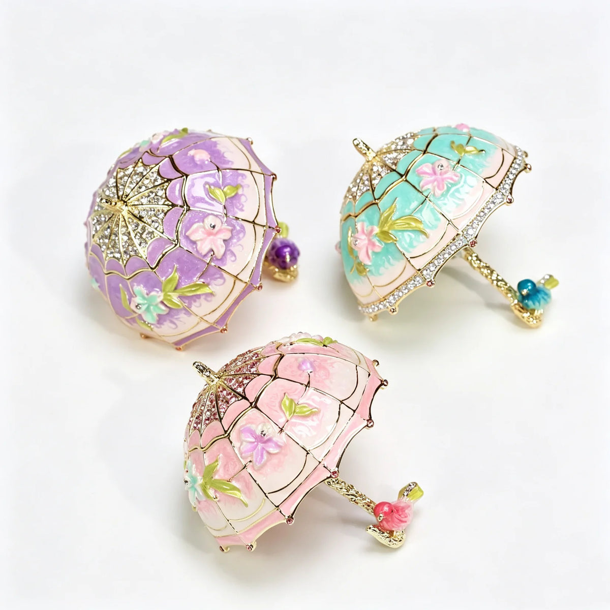 Umbrella‑Shaped Enamel Jewelry Storage Box
